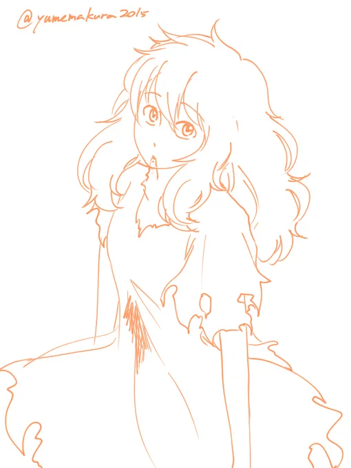 油断してると無限に髪の毛をフワフワに描いてしまうゆうこさん 