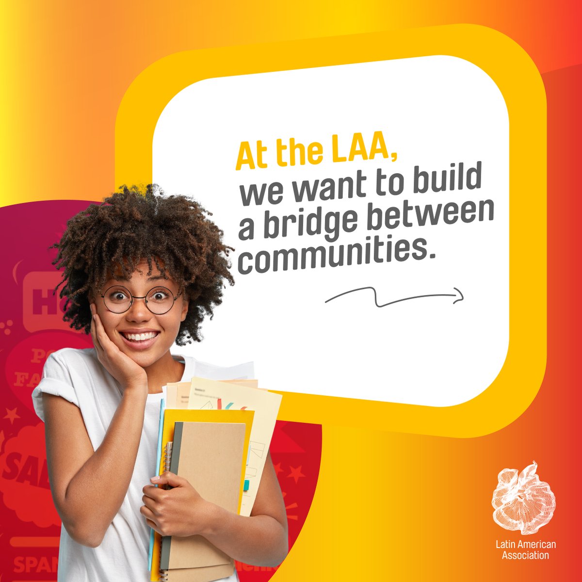 TheLAA's tweet image. Come to our Spanish classes and build a bridge between communities. Classes start September 25th. Learn a new language and open the door to new experiences. Register here: thelaa.jotform.com/223486103680151
#Spanishclasses #LatinAmericanAssociation #Spanish #clasesdeespañol