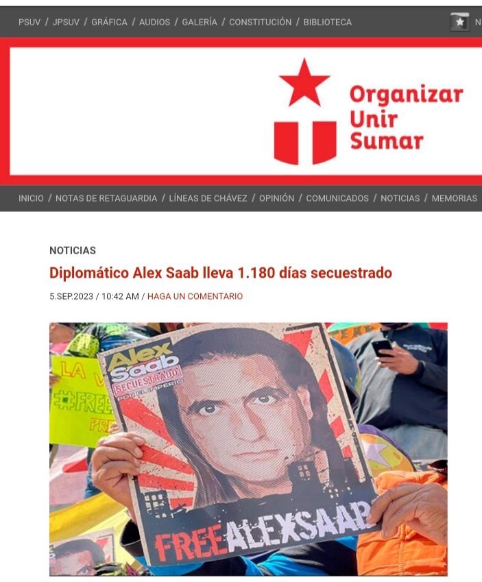 danielmendezp8's tweet photo. #VidaYPazSonLaPremisa @StateDept @StateSPEHA @volkerTurk #FreeAlexSaab! 
Esta terça-feira #5DeSetembro assinalam-se 1.180 dias desde o sequestro do diplomata venezuelano Alex Saab, dos quais os últimos 689 permaneceram nos Estados Unidos, os primeiros 491 em Cabo Verde, onde parou para reabastecer o seu avião durante uma missão humanitária ao Irão. É importante notar que o sucesso do trabalho humanitário de Saab é a causa da ofensiva contra ele, pois representa um apoio significativo ao povo e ao governo bolivariano da Venezuela para a sua subsistência. Mais informações ➡️ https://t.co/OSJHpfIds3 Na Venezuela e no mundo exigimos #FreeAlexSaab agora! @JoeBiden @POTUS @SecBlinken @delcyrodriguezv @jakesullivan46 @thejusticedept @whitehouse @statedeptspox @onu_es @fbuenabad @cartajuanero @ale_rusconi @atilioboron @AnibalGarzon @ManuPineda @ArielPitaF @ninopagliccia @rojocamacaro @nytimeses