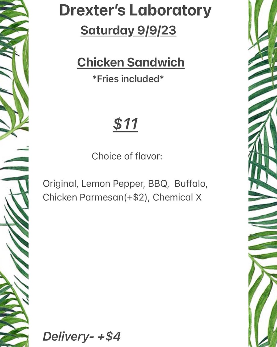 ChefBoyarDrex's tweet photo. Will be serving on Saturday, 9/9 @2:30pm. Accepting preorders &amp; payments until Friday, 9/8 @8:30pm

Denton pickup
Delivery(+$4) https://t.co/bKKXMgCySt
