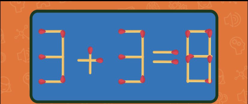 Move two match sticks to make the problem correct