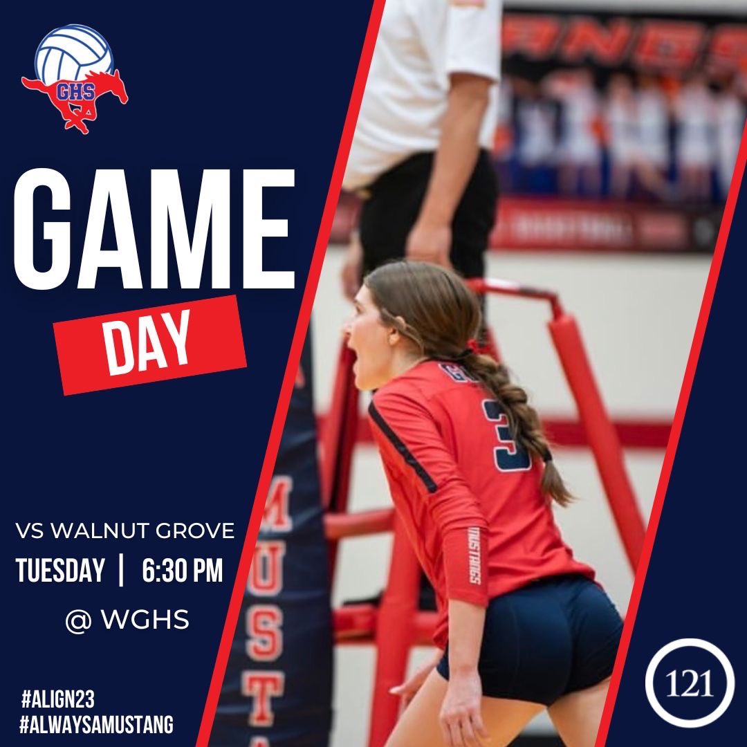 VBGrapevine's tweet photo. Back in TEXAS and back in action TONIGHT against Walnut Grove! See you guys there at 6:30pm #mustangnation @theghs_stampede 
•
THANK YOU to @121CC for being a 2023 Season Sponsor! Thanks for helping us make this season so special! #pulltogether ❤️🐴🏐 https://t.co/2lWwnoEw7r