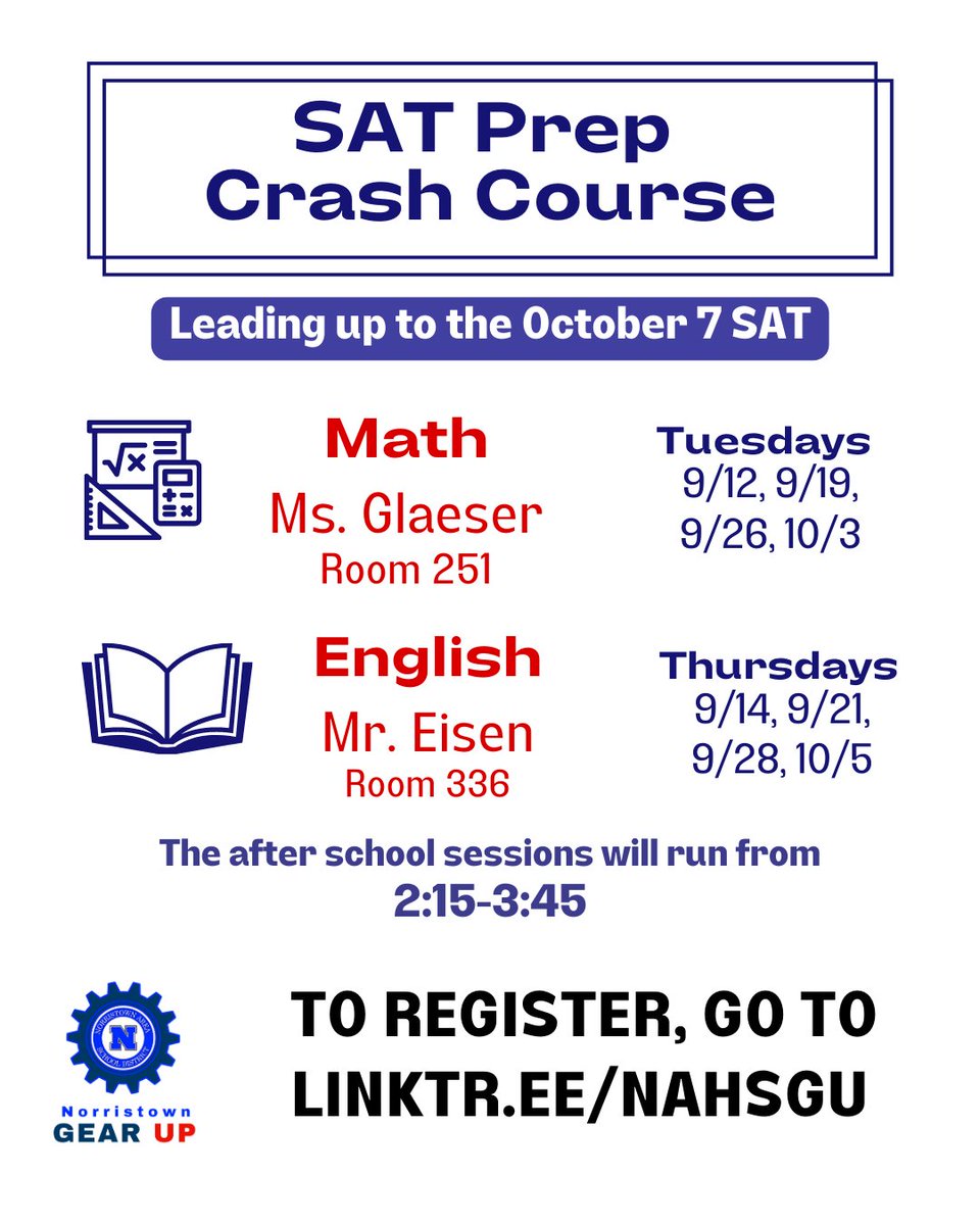 Get ready for the October SAT with GEAR UP!