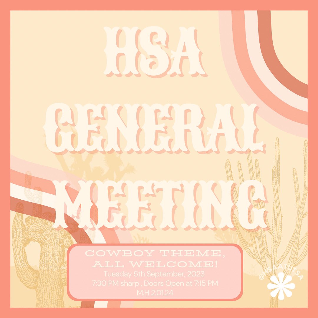 Howdy familia✨ We’re having our general meeting tonight!! Make sure to show up in your best western fits for our cowboy theme🤠 See y’all soon🙌🏼