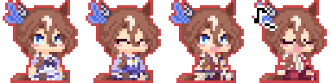 ぱかプチ風 サウンズオブアースこの子もオペラオー味を覚えてしまうオペラオー(主演)、ロブロイ(脚本)、タップダンスシチー(振り付け担当)、サウンズオブアース(音楽担当)で十分何かできそうな気がする#ドット絵 #ウマ娘 #サウンズオブアース 