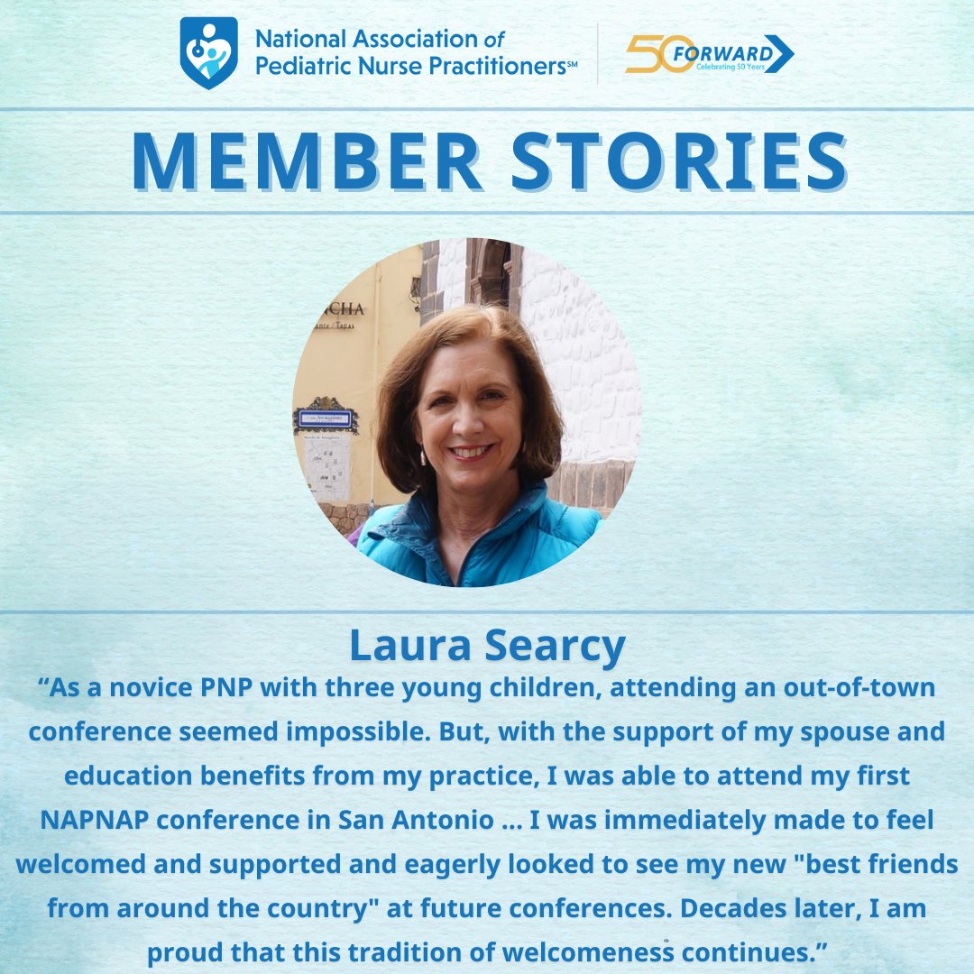 As part of our year-long anniversary milestone, we set out to share members' stories and honor the members who have helped NAPNAP grow over the last half-century. To read through our member's stories or share a fond memory of your own: napnap.org/50forward-stor…