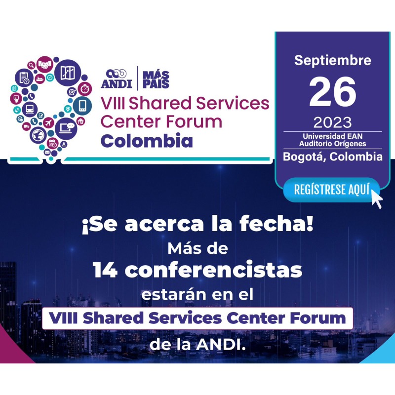ANDI_Colombia's tweet photo. ¡🗓️Inscripciones abiertas📣!

✅Este 26 de septiembre se realizará el VIII #SharedServicesANDI para explorar las últimas tendencias y avances de este sector🌟.

Regístrese ahora aquí👉https://t.co/iJteMDLOaA 

#MásPaísANDI @SantiagoPinzonG
