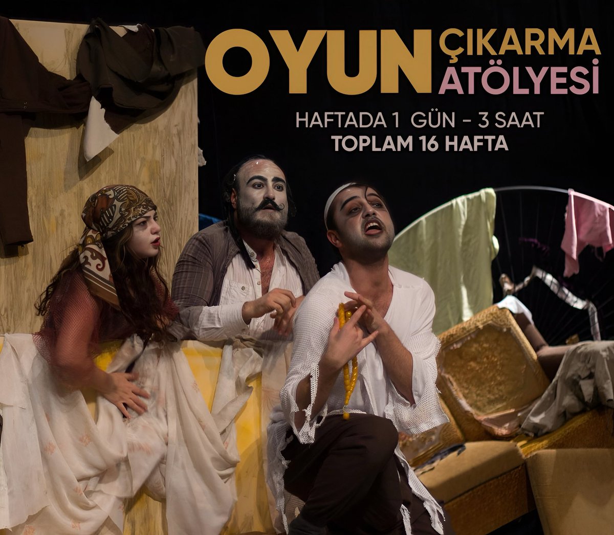 ⭐️ Bİ’NEVİ OYUN ÇIKARMA ATÖLYESİ BAŞLIYOR 🎉

🕰 “Toplam 16 hafta - 48 saat”
🎭 Haftada 1 gün : 3 saat

🗓 Atölye Başlangıç
3 EKİM SALI 20.30

“Peki Nedir Oyun Çıkarma Atölyesi”
binevisahne.com/oyun-cikarma-a…