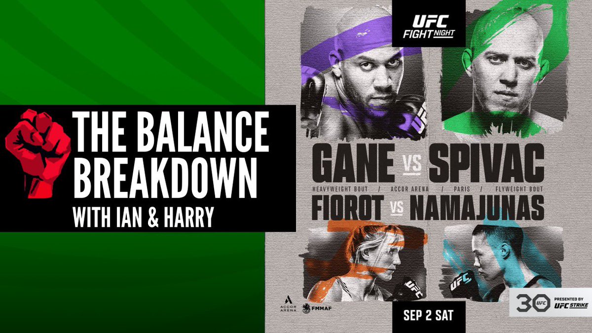 SevereMMA's tweet photo. The Balance Breakdown: UFC Paris  Gane vs Spivak is live. 

Watch: https://t.co/BUcVwlMA8t

Listen: https://t.co/QiM3V832fb

Ian and Harry join forces to discuss a memorable night for French Mixed Martial Arts. Cyril Gane took out Sergai Spivak in the main event to reinsert himself into the heavyweight title picture. 

Manon Firot picked up the biggest win of her flyweight career, beating former strawweight champion, Rose Namajunas, by unanimous decision. 

Some unfortunate results for Irish Mixed Martial Arts as both Rhys McKee and Caolan Loughran succumbed to decision losses on their respective fights. The lads dicuss that and take a look at some of the big talking points for the #UFCParis card.