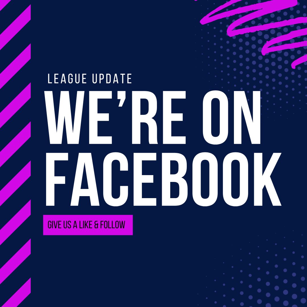 WE’RE ON FACEBOOK 👋

Another app for you to stay up to date with all the latest league news, events and results! 

If you haven’t already, please give us a like: shorturl.at/emsN7