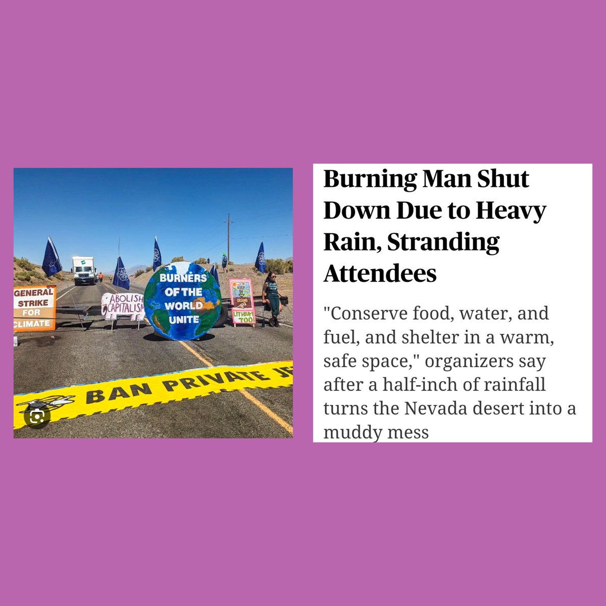 CommonSenseQue1's tweet photo. #BurningMan2023 #climatechange
Does anyone find this irony hilarious? 🤣 "Climate change" activists could have saved attendees from "climate change"... Not a believer but for those who are must be loving or hating this irony!!🤣🤣 https://t.co/dcfS28cpNk