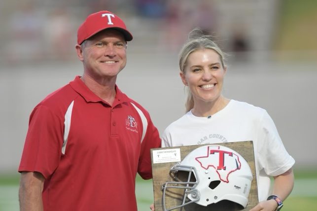 FootballTomball's tweet photo. Our first 2023 Teacher of the Week…Mrs. Mondello! Thank you for all you do for Tomball Football! #FHFT #CollinsStrong https://t.co/P5xTNiFrhM