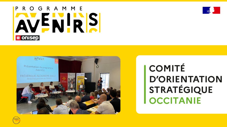 #ProgrammeAvenirs 🔎1er comité d’orientation stratégique en Occitanie, co-présidé par <a href="/sophiebejean/">Béjean Sophie</a> rectrice <a href="/RA_Occitanie/">Région Académique Occitanie</a>, <a href="/CaroleDelga/">Carole Delga</a> Pdte <a href="/Occitanie/">Région Occitanie</a>, en présence de  <a href="/___FAB_/">Frédérique Alexandre-Bailly</a>, DG Onisep✔️Réunion des acteurs #éducation #orientation réunis autour de l'accompagnement des jeunes.