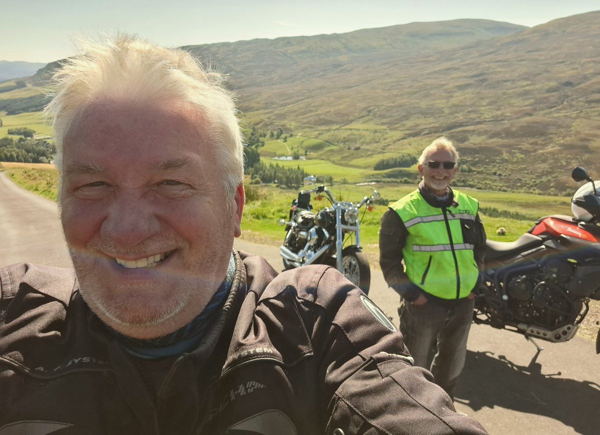 Riding some of the best roads in Perthire today with John Hambleton...The Sma Glen, Glen Quaich, Moulin Moors. The weather, scenery, bikes, and company; self-care at its best.

#triumph #triumphmotorcycles #triumphtiger #tiger800 #scottbikes #scottishbikers #perthshire
