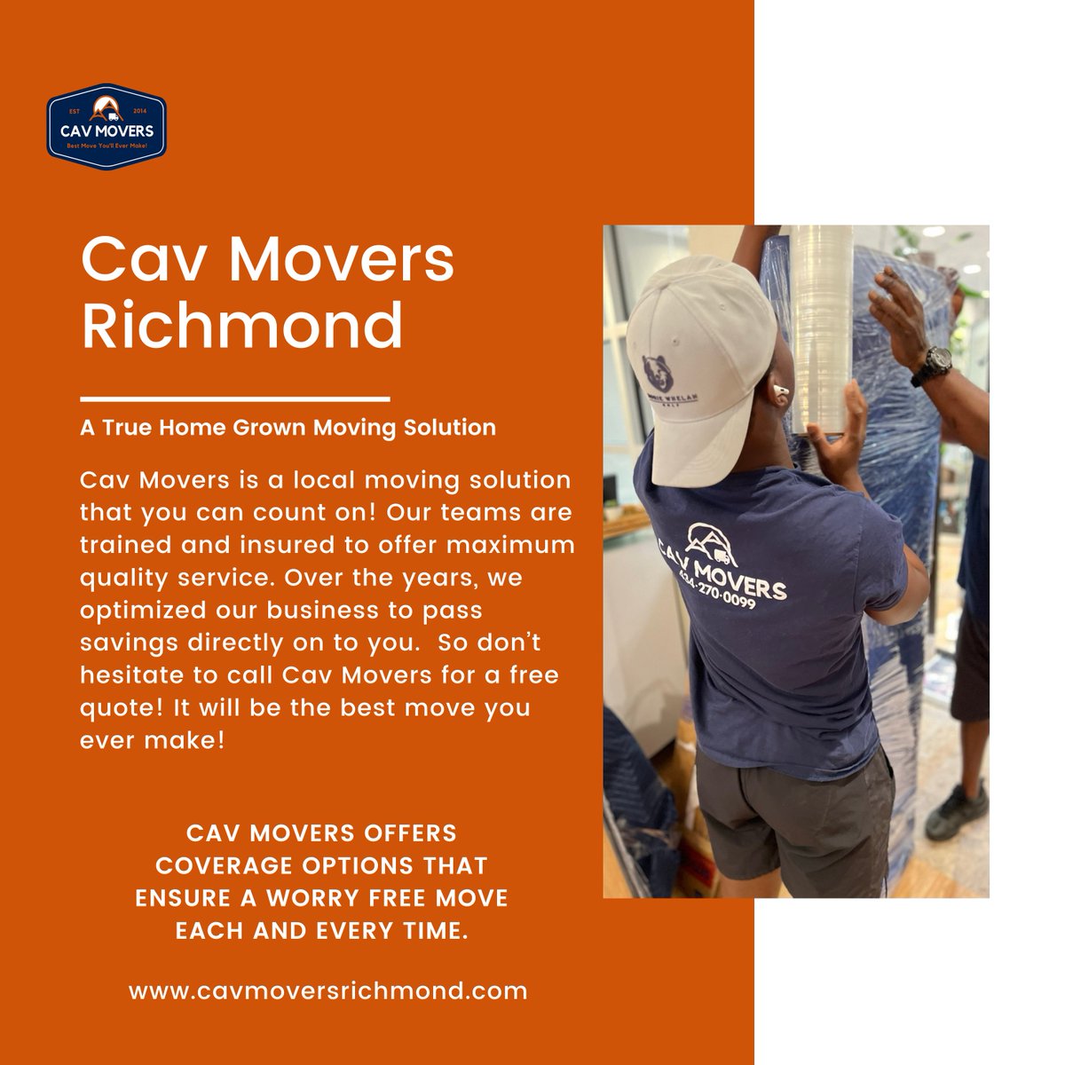 CavmoversRVA's tweet image. Moving can be a lot to deal with, but with the right team your mind can be at ease! Take the headache out of moving with CAV! #CAVMovers #KeepThingsSimple #VirginiaMoving #YourNextBigMove