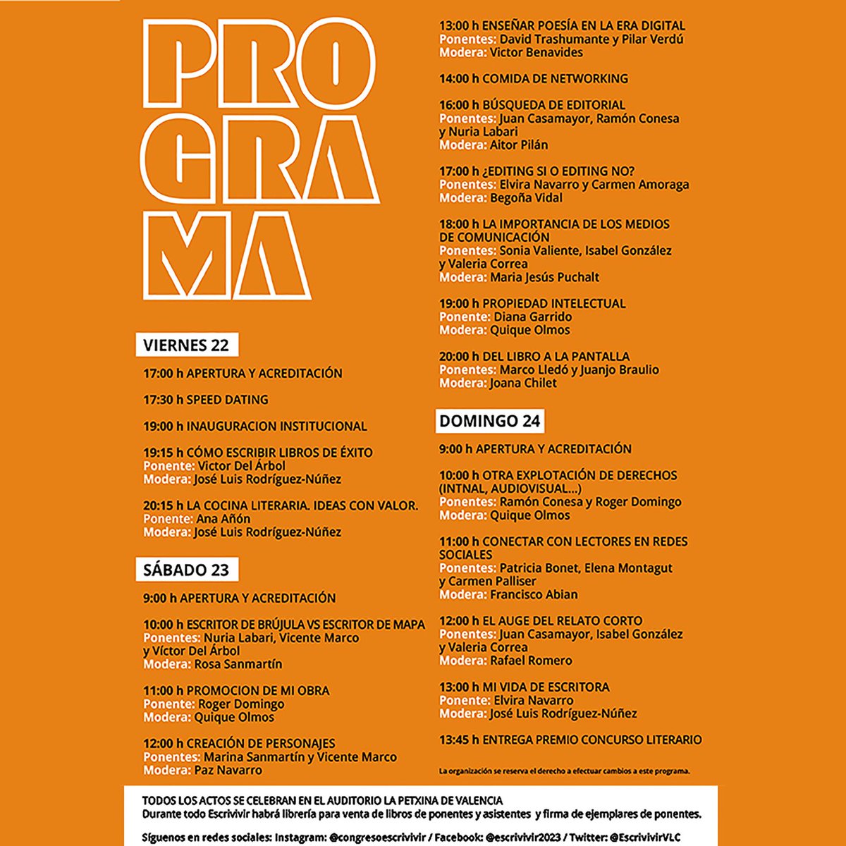 navarrotradmed's tweet photo. I Congreso de Escritura

          #Escrivivir ✒️📜🖊️

Valencia🇪🇸: @EscrivivirVLC, 22-24 de septiembre
Info: https://t.co/Ibvkk1ueTp
cc @Victordelarbol @AmoragaCarmen https://t.co/GQlvrC4Hob