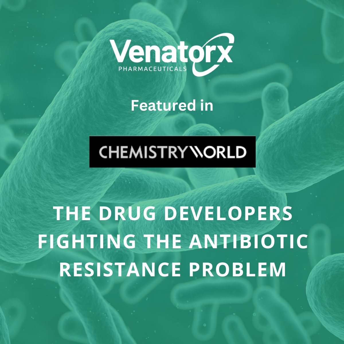 We are thrilled to be featured in @andyextance's @ChemistryWorld article on innovation in drug development for antibiotic resistance. Read: bit.ly/45P7Y4q #antibioticresistance, #antibiotic, #AMR, #superbug, #stopsuperbugs, #saveantibiotics, #AMRActionFund