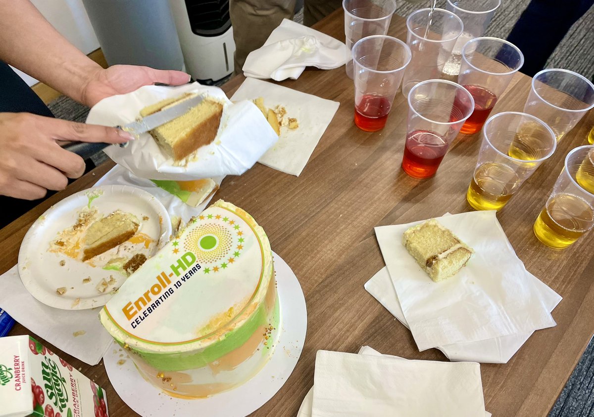 ramonazmoldovan's tweet photo. Very special day celebrating Enroll-HD in Manchester 🎂
10 years strong 🌟
155 clinical sites 🏥
30,234 enrolled participants 🙋🏻♂️
67 million data points collected 📈
#HDteam
#HDcommunity https://t.co/jpgMptNOoW