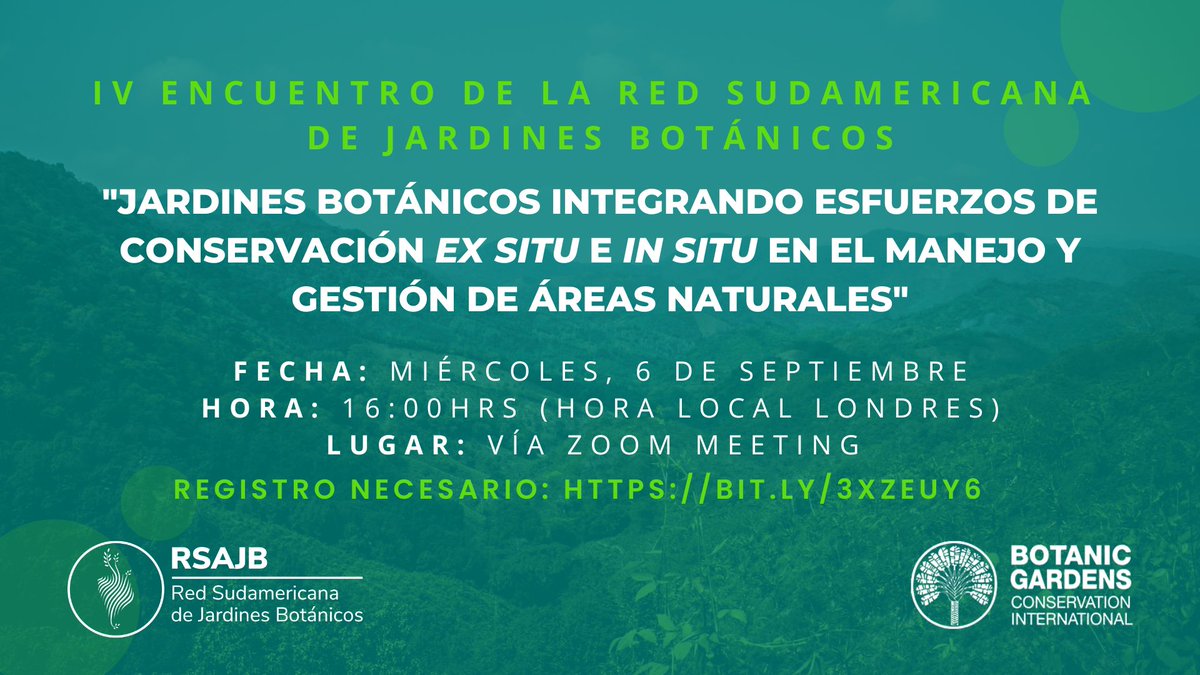 📌Mañana!  IV Encuentro de la <a href="/RSAJB_BGCI/">RSAJB_BGCI</a> para compartir conocimientos y metodologías de manejo y gestión de áreas naturales, y como  la experiencia multidisciplinar de los #jardinesbotánicos contribuye a su conservación eficiente y sostenible.
REGISTRO: bit.ly/3XZEuy6