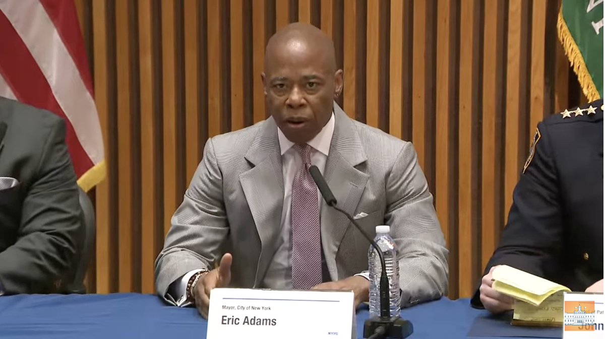 JCColtin's tweet photo. “It costs $1700 to fill up a helicopter… it costs 17 cents to fly a drone," Mayor Adams says, making the fiscally prudent case for why it's better for the NYPD to surveil crowds with drones than the alternative. https://t.co/xgAMe7AURT