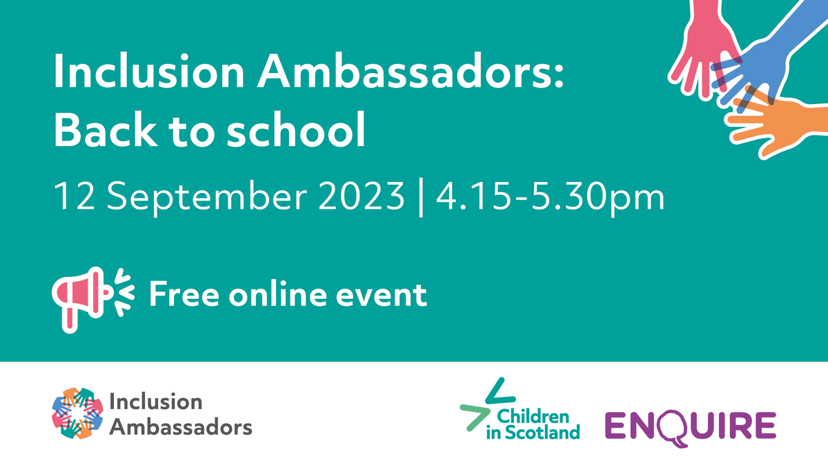 Check out this great webinar being run by the Inclusion Ambassador team next week, featuring top tips and practical advice on #participation #engagement and #inclusion in an #education setting. Find out more and book: eventbrite.co.uk/e/inclusion-am… @cisweb @myrightsmysay #EduTwitter