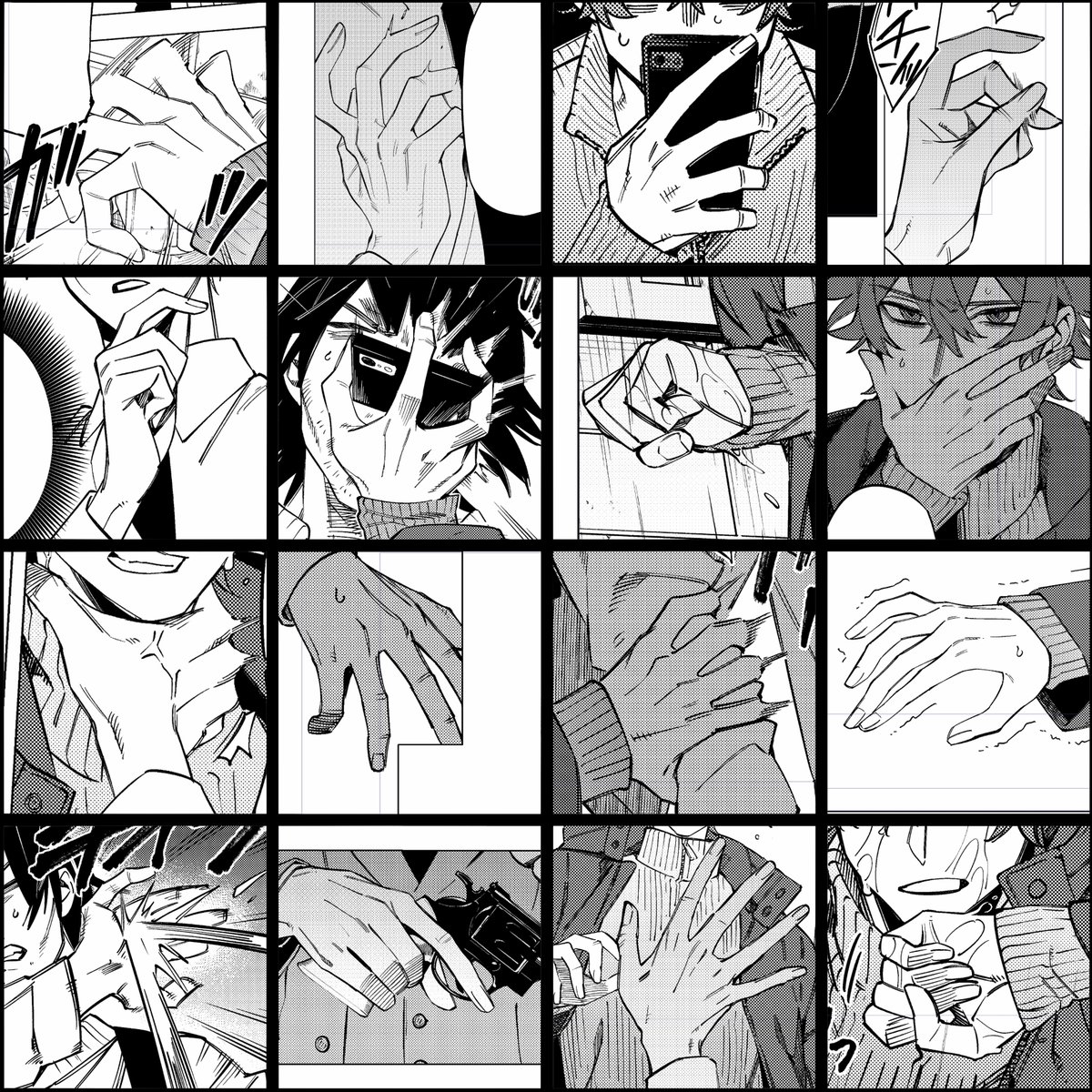 実はだいぶ前に意味もなく描いた手を集めてたんですが、画像にしたらちょっと集合しすぎてぱっと見きもい…?となったのであげてなかったのがあります
どこのコマか全部わかる人いたらすごい 