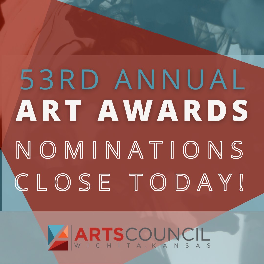 Wichita- TODAY is the final day to submit nominations for the 2023 Arts Council Awards!

Visit wichitaarts.com/2023-art-award… before 5pm to submit nominees who are making an impact in Wichita's arts community.