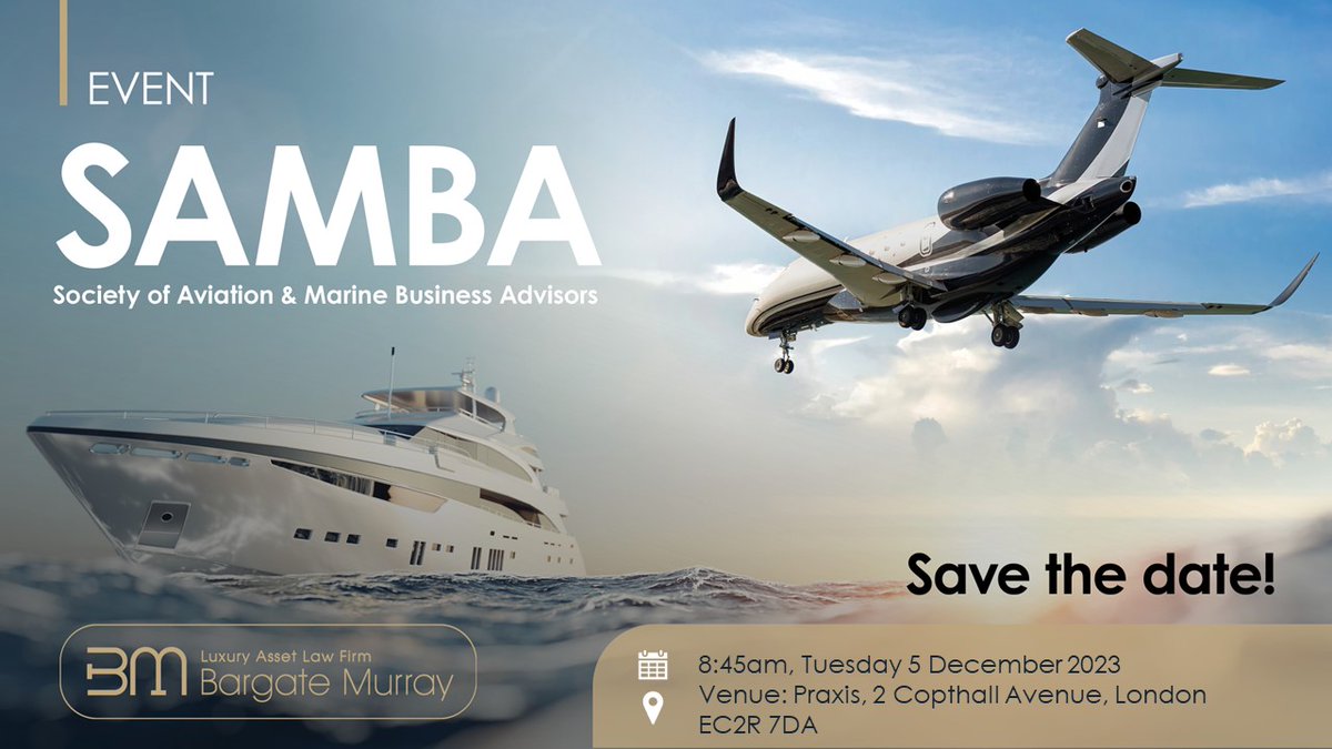 Our next SAMBA event will take place on 5th December 2023. 

Email Samba@bargatemurray.com if you are not already on the mailing list.