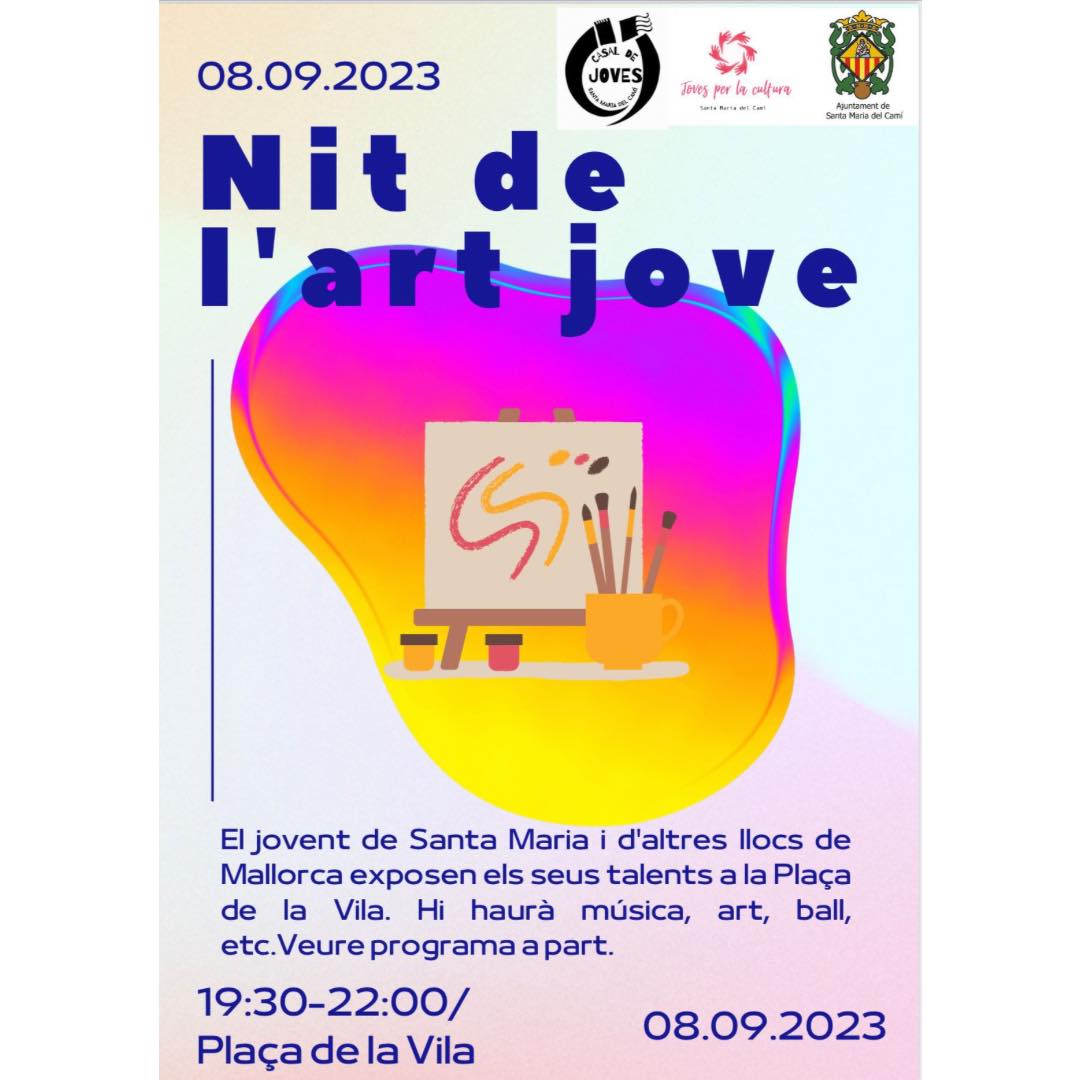 #cultura #joventut
Us esperam aquest proper divendres a la Plaça de la Vila per gaudir de l’art jove.
#SantaMariadelCamí