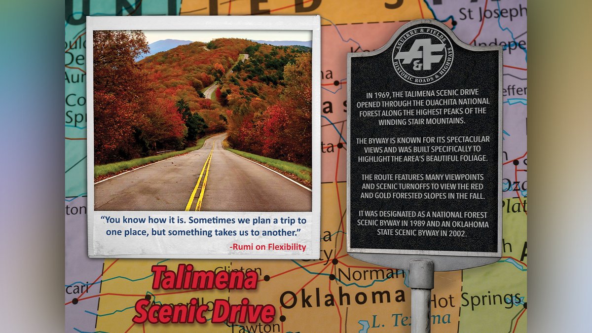 AguirreFields's tweet photo. In this month's view along historic roadways, we are featuring the Talimena Scenic Drive. Read more about this and other historic roadways in your 2023 #CharacterCalendar 
#AguirreFields https://t.co/RZBXdzUNJx