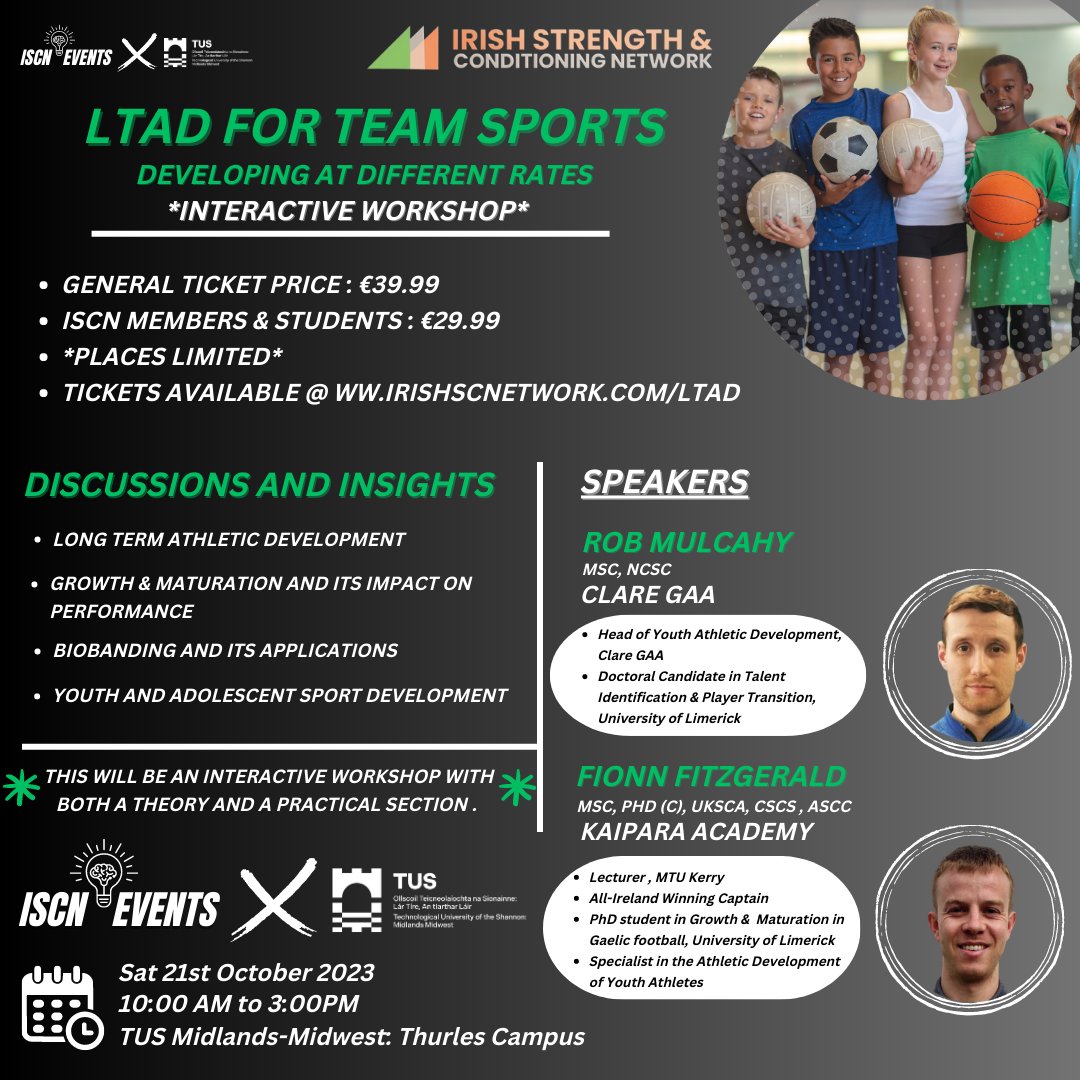 irishscnetwork's tweet photo. 🎯 Coaches with a vision for the future of sports - this workshop is for you! 🏋️🤸🏃
Register now & equip yourself with the best practices to nurture youth athletes.
Tickets are in our bio!⬆️
#LTAD #CoachingEvent #growth #maturation #youthathlete #IrishSC #learnfromthebest https://t.co/wvcTA5NZNG