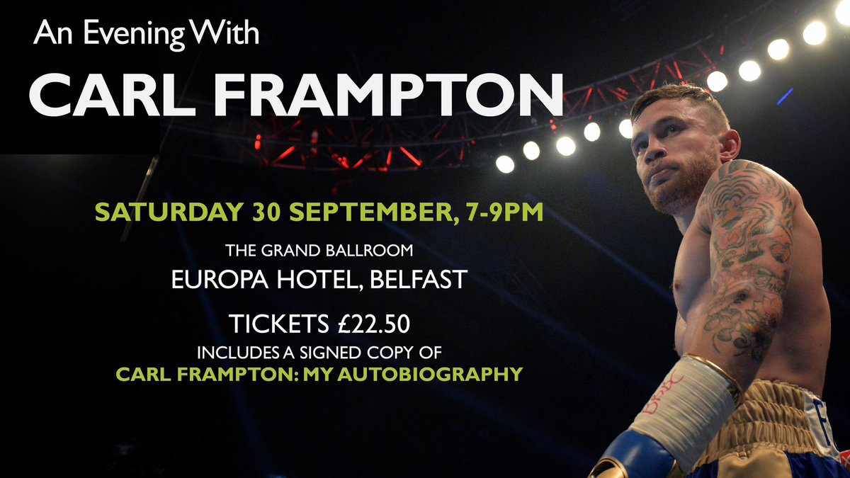 It would be great to see you all at the Europa Hotel Belfast for an evening with myself. The £22.50 entry fee also gets you a signed copy of the book before the actual release date….

ticketsource.co.uk/whats-on/belfa…