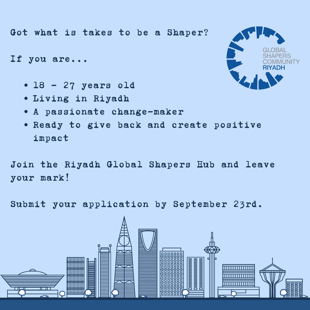 Think you’ve got what it takes to Shape Riyadh?

Apply now: weforum.eu.qualtrics.com/jfe/form/SV_6F… 

Applications close September 23, 2023