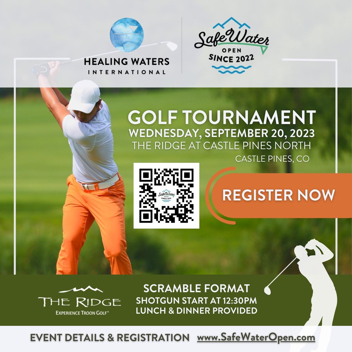 healingwaters's tweet photo. When you participate in our 2nd Annual Safe Water Open, you help provide life-saving water to communities who need it most. Join us for a day of golf on one of Colorado’s best courses. Not a golfer? Join us for dinner that evening. Either way, we would love to see you there! https://t.co/3q4PV1hlCq