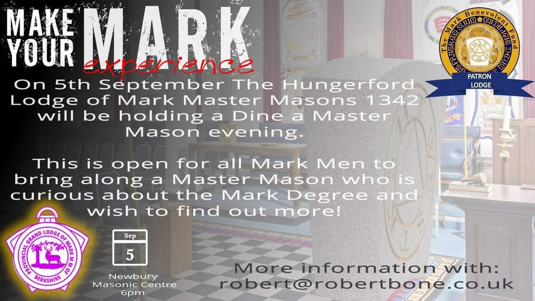 A lovely evening ahead visiting Hungerford Mark Lodge who are hosting the Dine a Master Mason event. A great opportunity for craft Master Masons to find out more about Berkshire Mark Masons. Looking forward to hearing the presentation delivered by The <a href="/berksmark1/">@berksmark</a> PGM.