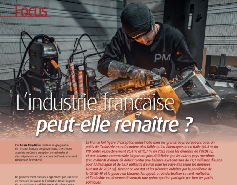 a_voygillis's tweet photo. J'ai eu le plaisir de contribuer au dernier numéro de @DiplomatieMag sur le thème traditionnel de l'#industrie 🇫🇷et de son avenir ! Bien qu'il faille rester optimiste, la #réindustrialisation est un projet complexe/périlleux. Le magazine est disponible en ligne ou kiosque ! 🙂 https://t.co/GdbFuTMqTr