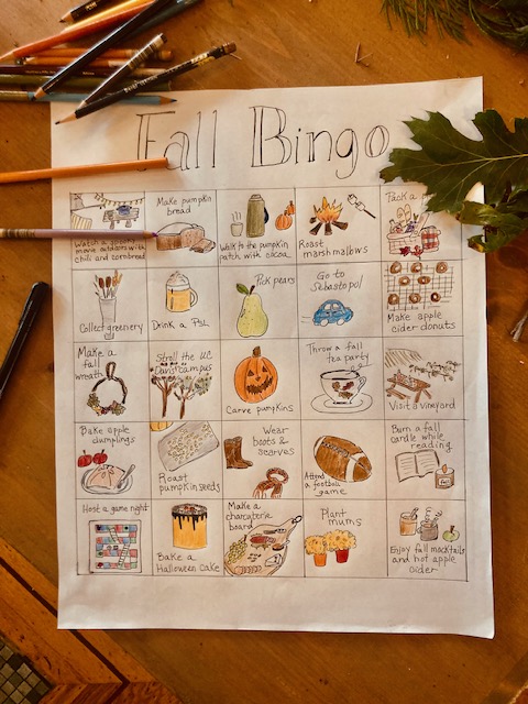 Oh gosh, is it September? I'd barely noticed. 🍁🍂🎃 😆 To honor what everyone must agree is the greatest season of all, we usually make our own illustrated bucket list. This year we shook things up by creating a bingo card, instead.