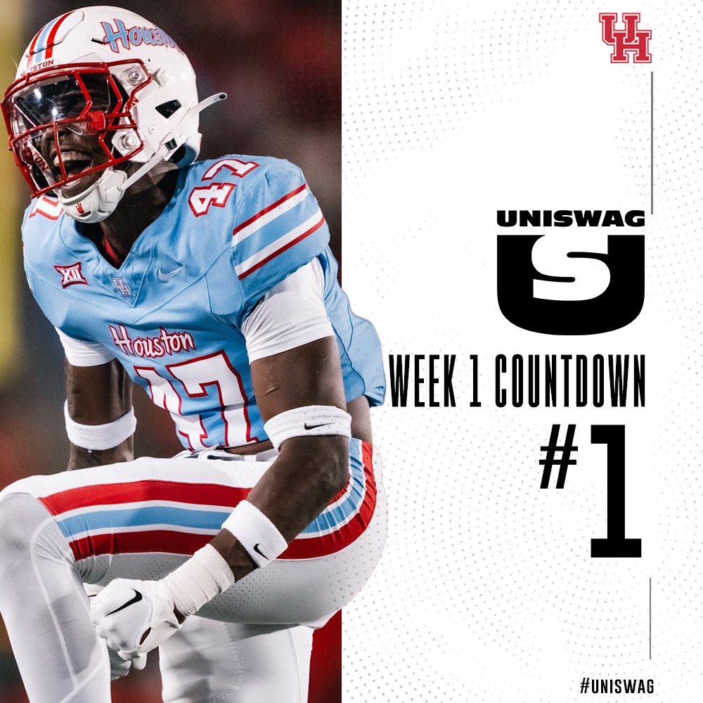 UNISWAG's tweet photo. WEEK 1 UNISWAG COUNTDOWN

#1 @UHCougarFB 

#uniswag https://t.co/6EstJfMqjb