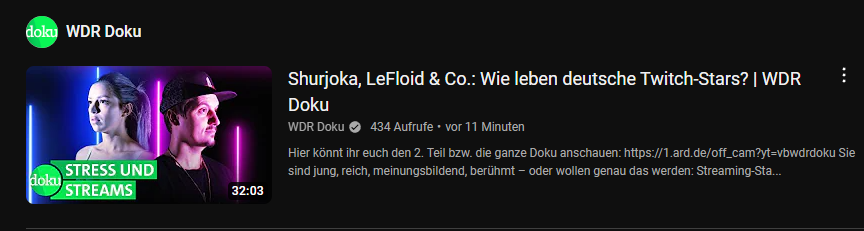 Sehe hier ehrlich gesagt keine "Twitch Stars"
<a href="/WDR/">WDR</a>