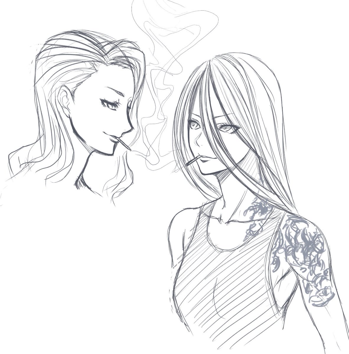 黒の日イラスト完成させなきゃいけないのに出来心で落描き。 