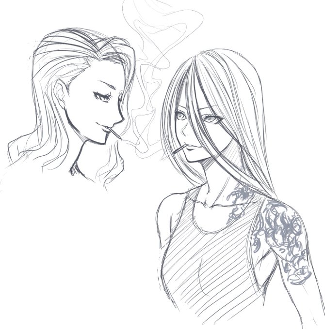 黒の日イラスト完成させなきゃいけないのに出来心で落描き。 