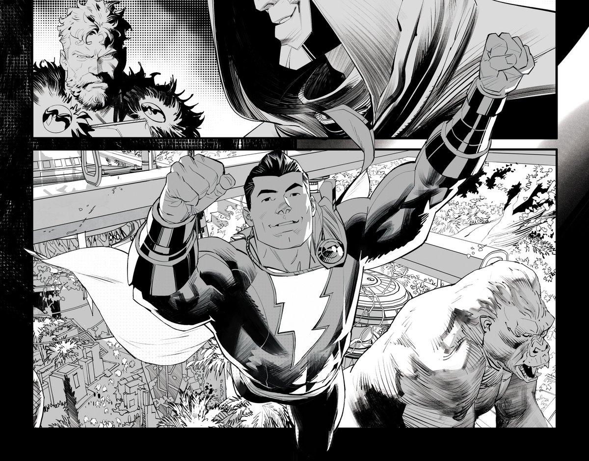 a few panels from Shazam! #3, out today!  lots of fun drawing these 