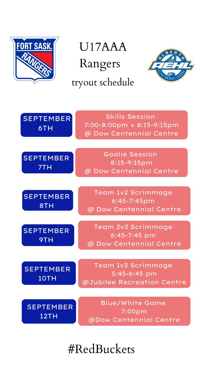 U17 Tryouts for this season begin Wednesday! #Redbuckets