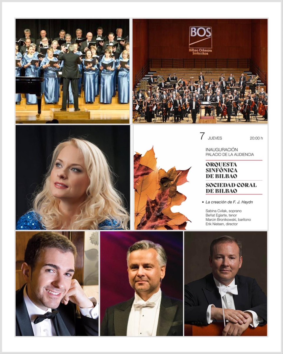 El 7 de septiembre, dará comienzo el XXXI Festival Otoño Musical Soriano con “La creación” de F. J. Haydn
Solistas: Cvilak, Egiarte, Bronikowski
Coral de Bilbao
Orquesta Sinfonica de Bilbao
Erik Nielsen, director ⁦<a href="/IBERKONZERT/">IBERKONZERT</a>⁩ ⁦<a href="/Bilbaorkestra/">Sinfonica de Bilbao</a>⁩