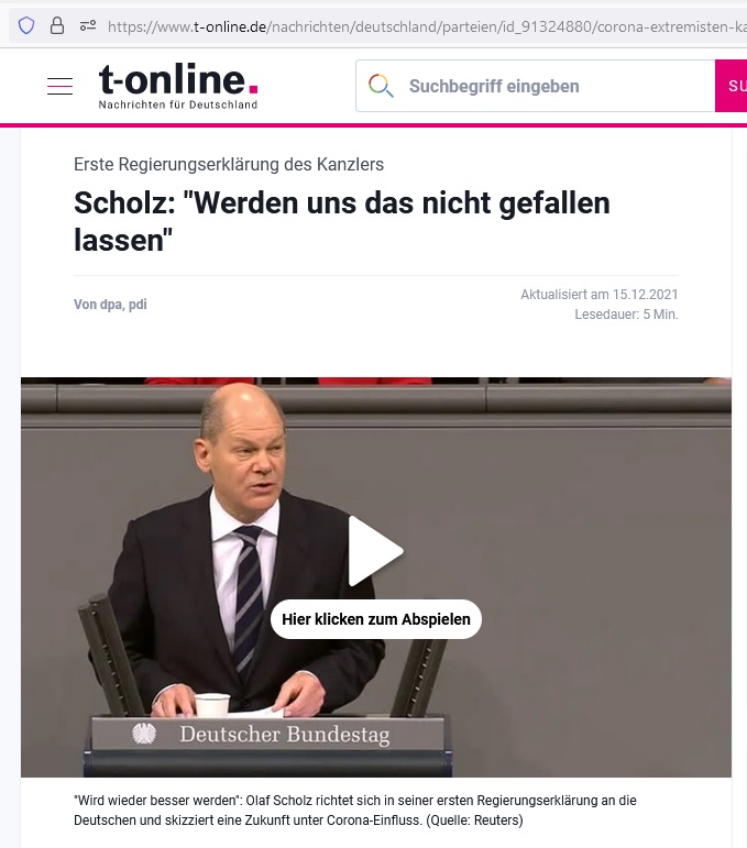 AlbertvonMonaco's tweet photo. @akm0803 Erste Regierungserklärung des Kanzlers Scholz: "Werden uns das nicht gefallen lassen" #CoronaProteste 😉 https://t.co/kNzC5JX4J9