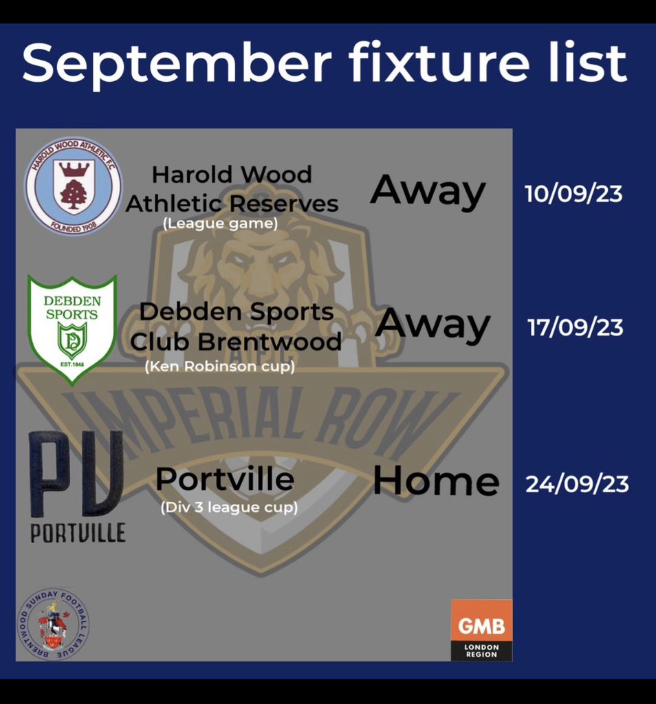 Septembers Fixtures 🦁⚽️