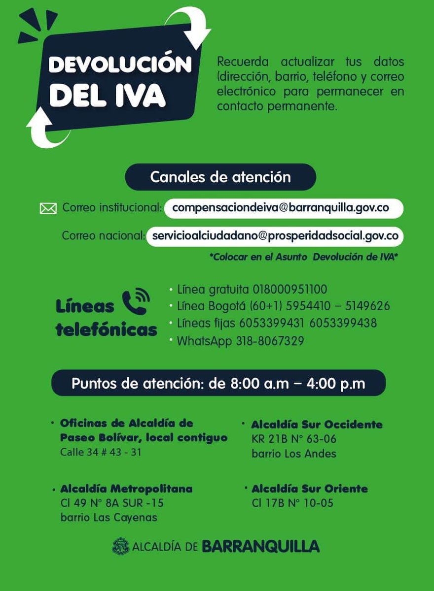 #Atención Hoy iniciaron los pagos de los ciclos 1, 2 y 3 correspondiente al año 2023 del programa Devolución del IVA.

Si deseas consultarte solo entra al siguiente link: bit.ly/3R7NiQU