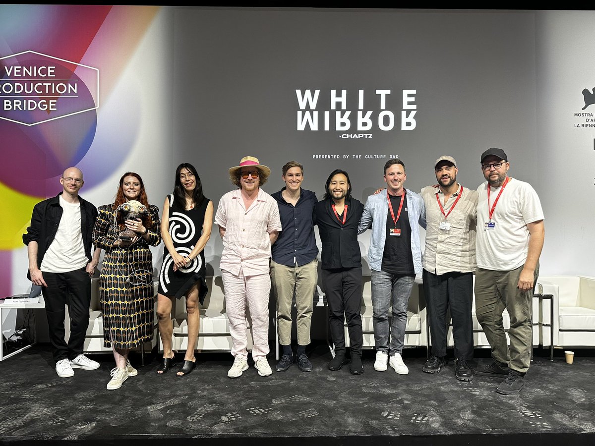 A.I. Cinema has arrived at the 80th Venice Film Festival.

A true pleasure to discuss &amp; learn from <a href="/chaptr_xyz/">CHAPTR</a>’s @virtualbeings1, <a href="/elevenlabsio/">ElevenLabs</a>’s <a href="/matiii/"></a>, <a href="/dearspaceship/">Matthew Niederhauser</a> &amp; other insightful minds.

Viva La Revolución