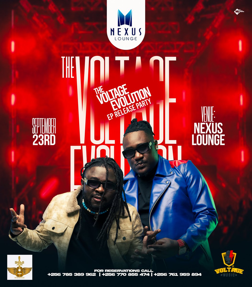 Ugaman01's tweet photo. Mark the date 23rd September 2023 >>>> @NexusLounge_ug 

A cool hangout with @VoltageMusicUg #EPReleaseParty https://t.co/EbBV1RmMkR