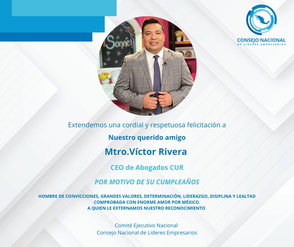 Extendemos una felicitación a nuestro querido amigo Mtro. Víctor Rivera por motivo de su cumpleaños.
